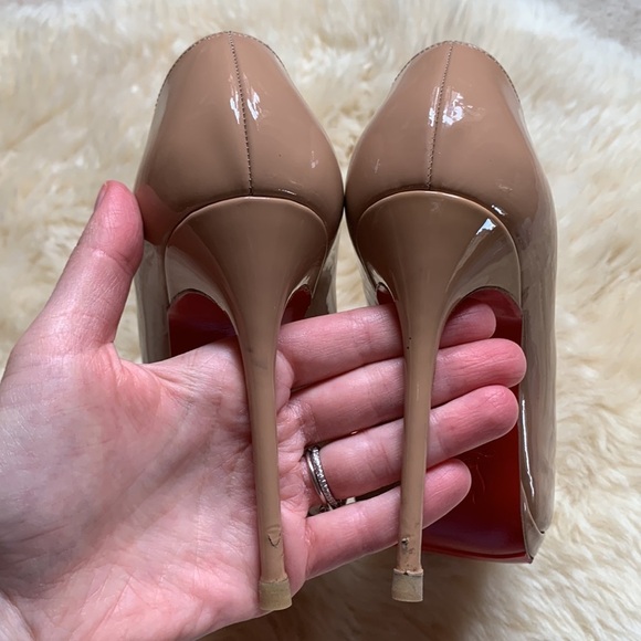 Christian Louboutin Nude Beige New Simple Patent Pumps Heels Shoes 37.5 - Picture 11 of 16